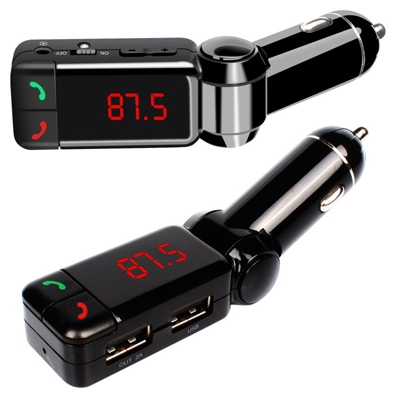 Modulator radio FM auto, 2 MP3/WMA, 2 intrari USB, reducere zgomot, 10 x 8 x 3,5cm, negru - imagine 6